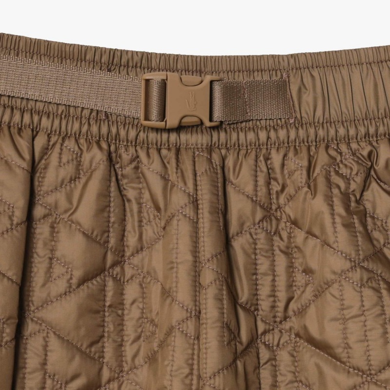 Women's Lacoste Monogram Motif Sweatpants Brown | RUS701659