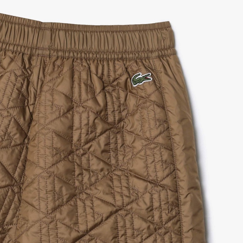 Women's Lacoste Monogram Motif Sweatpants Brown | RUS701659