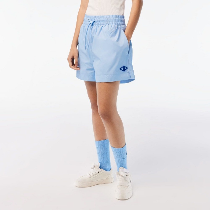 Women's Lacoste Monogram Print Shorts Pastel blue | BGY051934