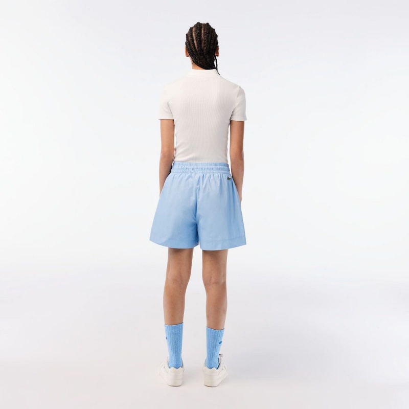 Women's Lacoste Monogram Print Shorts Pastel blue | BGY051934