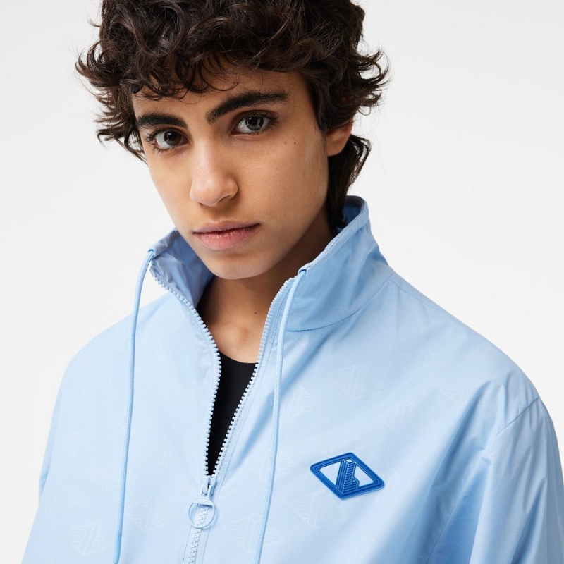 Women's Lacoste Monogram Track Jackets Pastel blue | CYZ250148