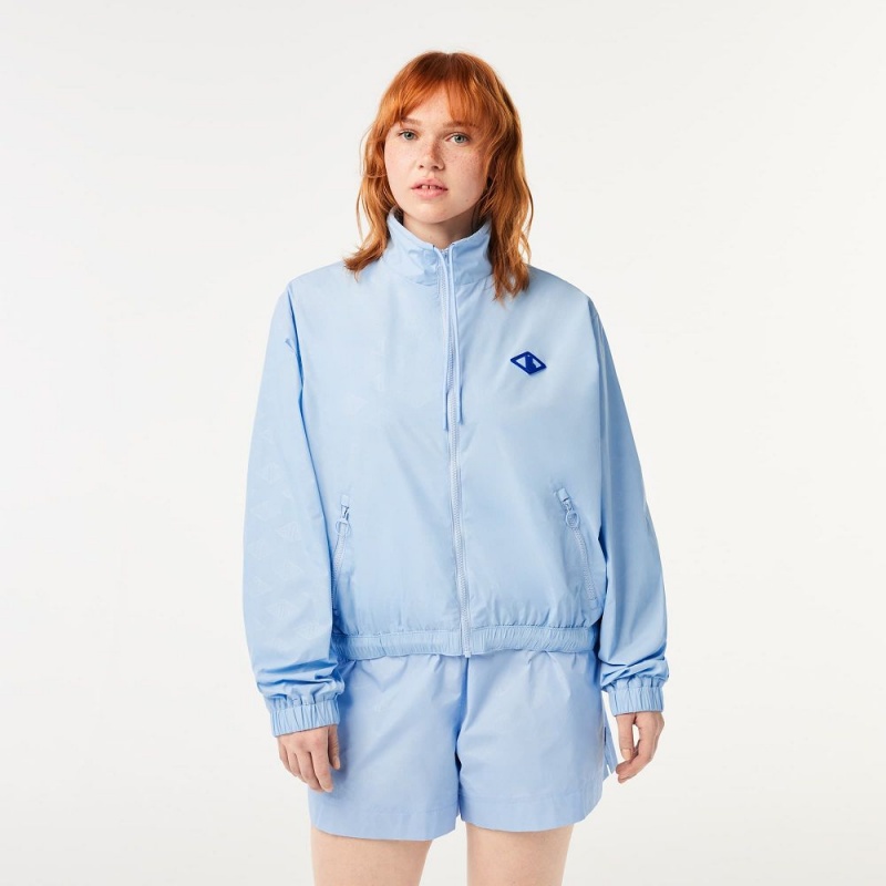 Women's Lacoste Monogram Track Jackets Pastel blue | CYZ250148