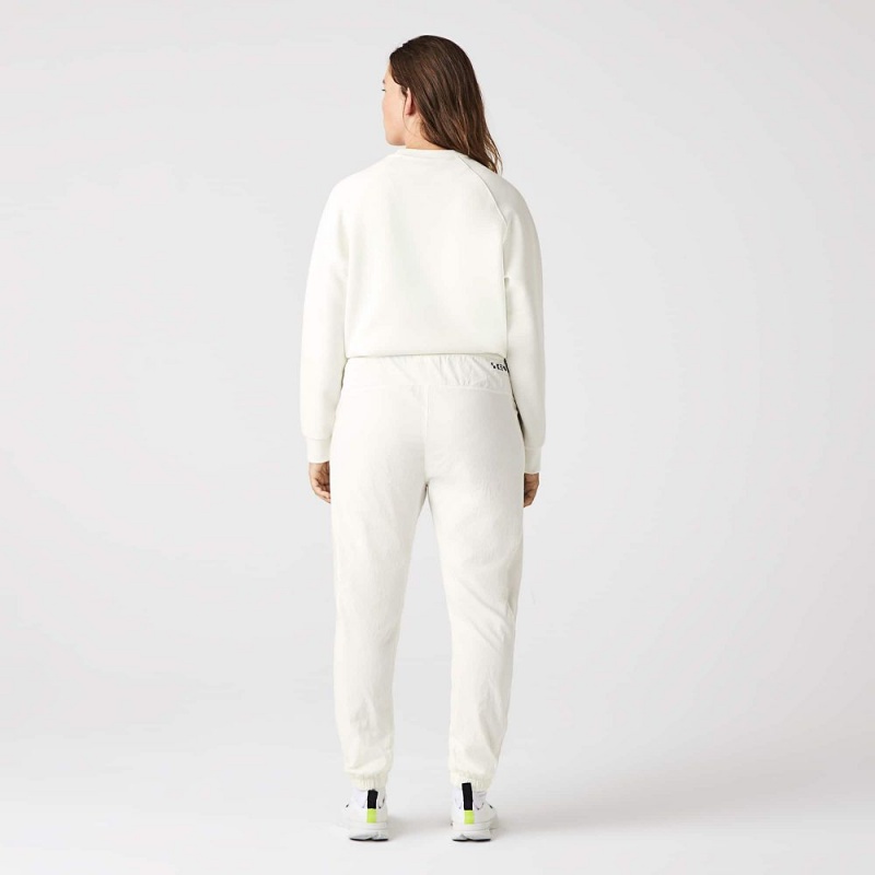 Women's Lacoste Nautical Print Joggers White | SZC890653