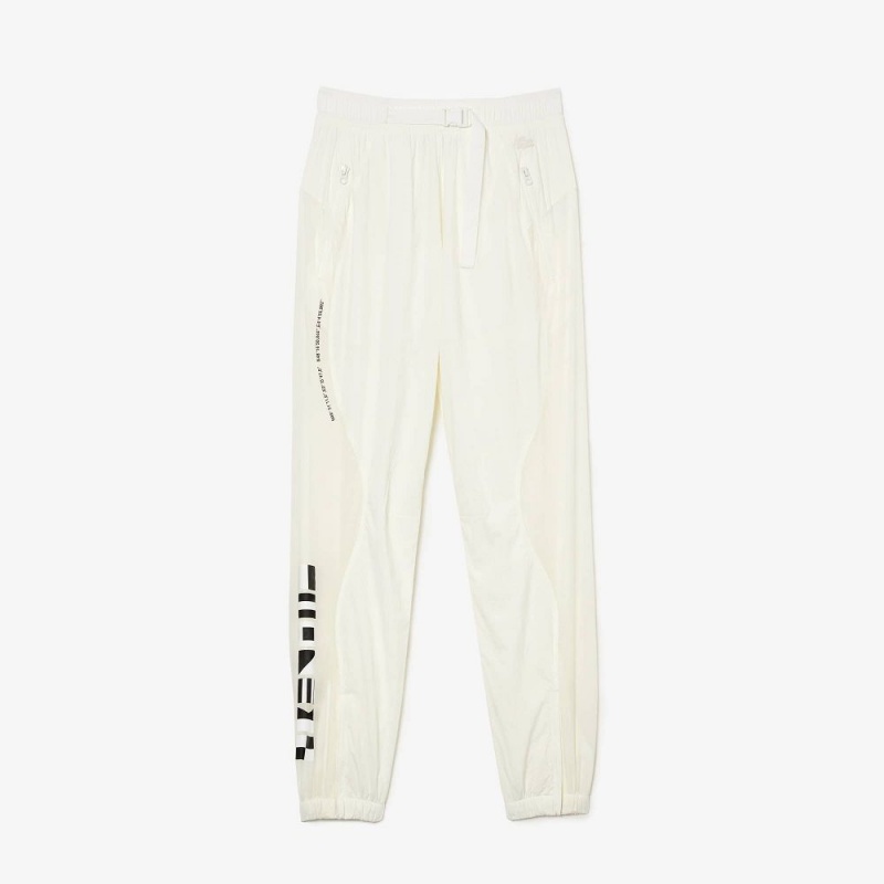 Women's Lacoste Nautical Print Joggers White | SZC890653