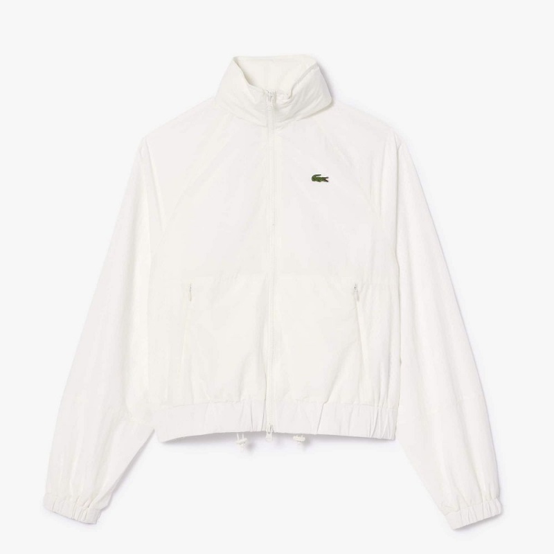 Women's Lacoste Nylon Track Jackets White | FSX346705