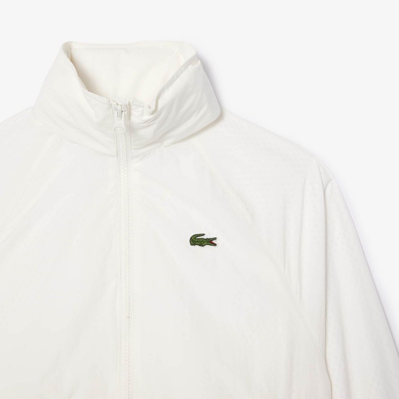 Women's Lacoste Nylon Track Jackets White | FSX346705