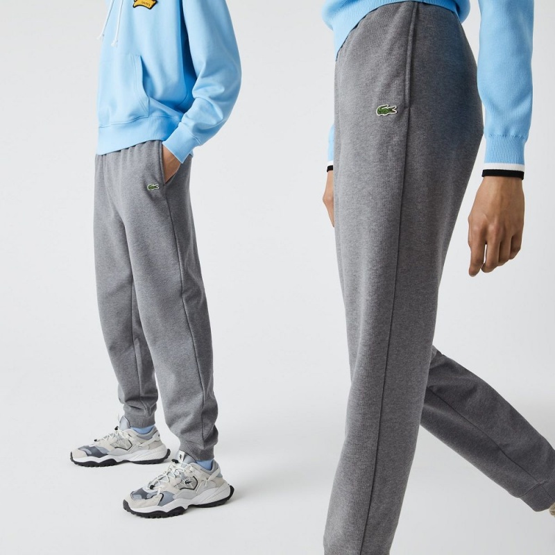 Women's Lacoste Organic Cotton Fleece Sweatpants Grey Chine | ZJQ523968