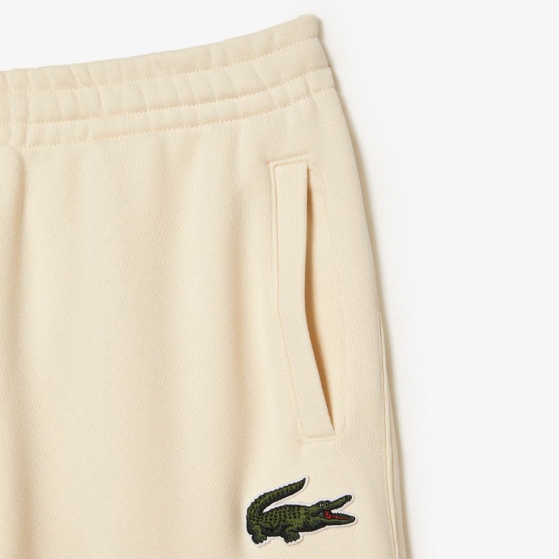 Women's Lacoste Organic Cotton Fleece Sweatpants Cream | MIA907384