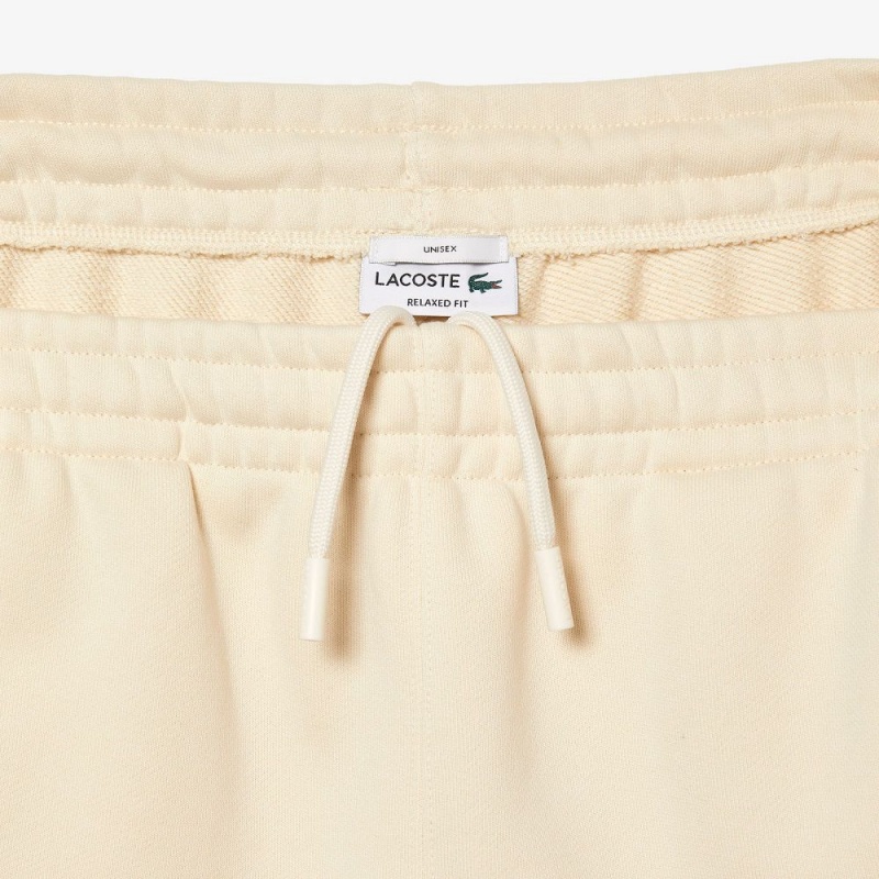 Women's Lacoste Organic Cotton Fleece Sweatpants Cream | MIA907384