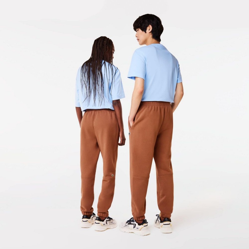 Women's Lacoste Organic Cotton Fleece Sweatpants Light Brown | YJH513826