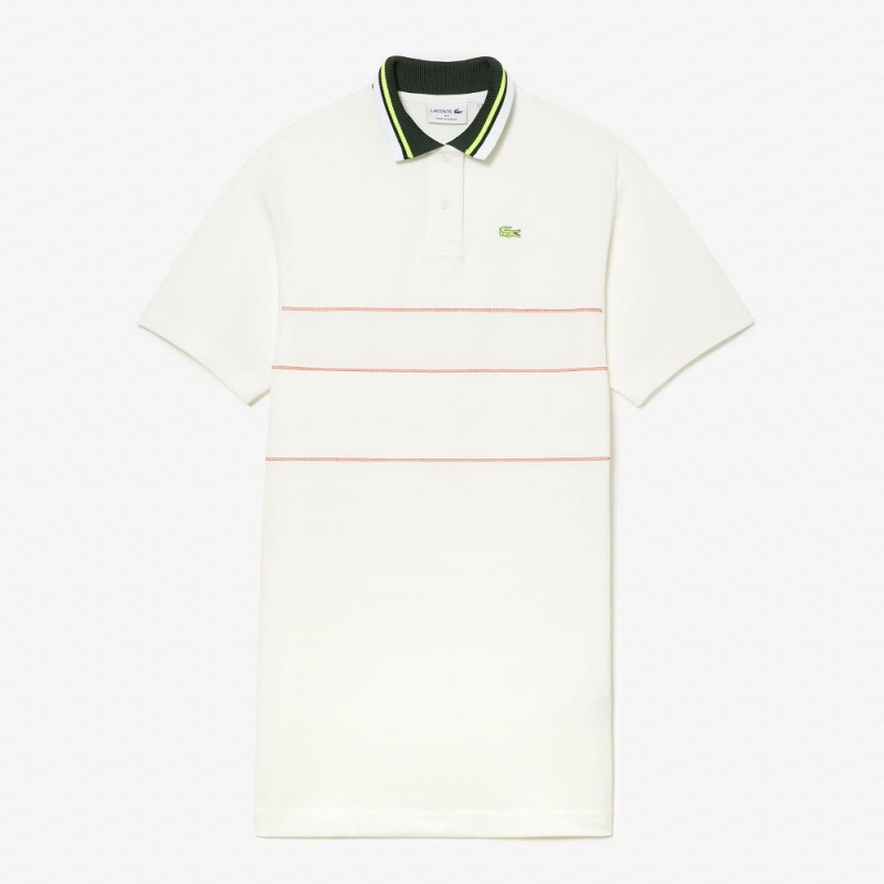 Women's Lacoste Organic Cotton French Made Polo Dress White | URO420958