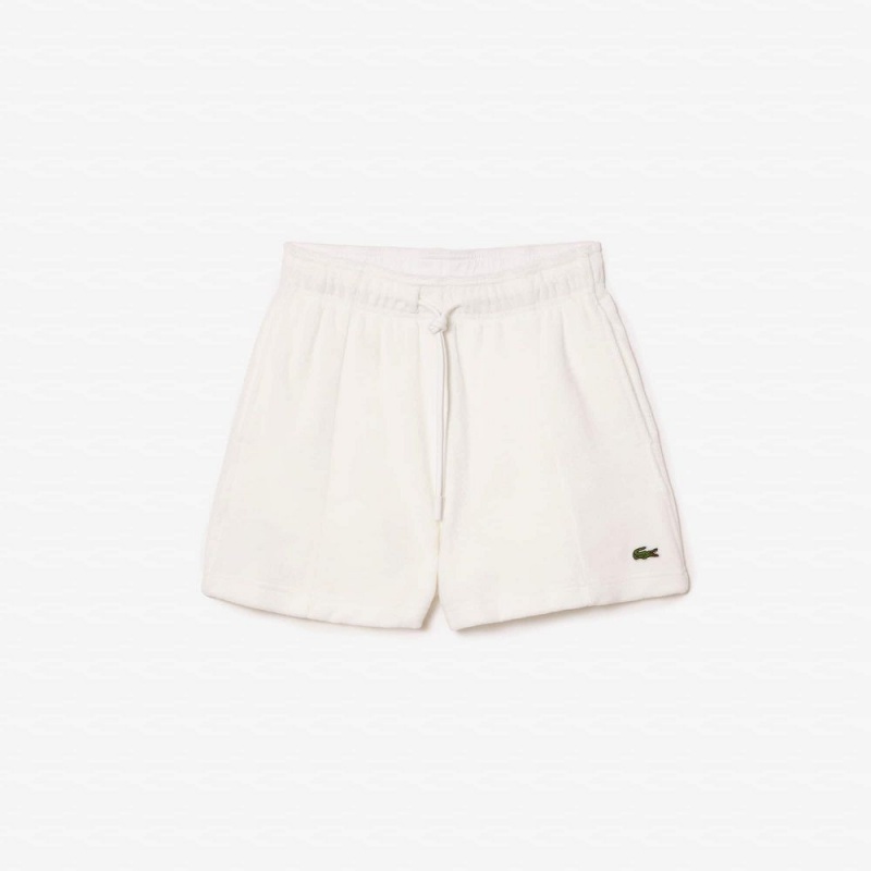 Women's Lacoste Organic Cotton Terry Shorts White | NDX956731