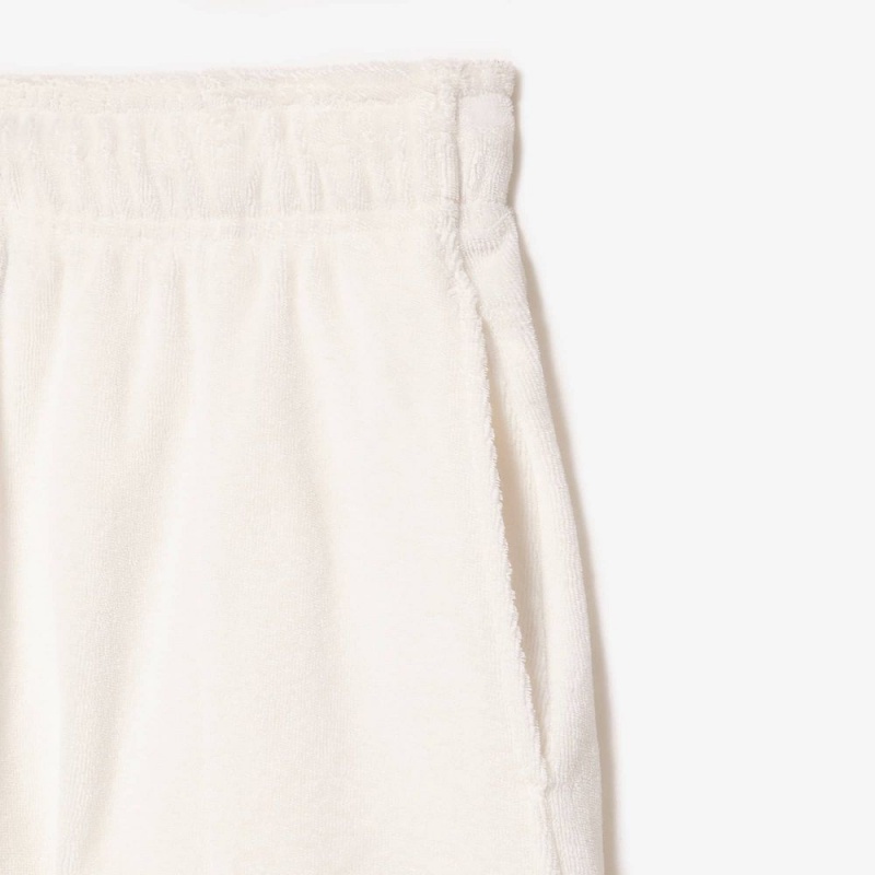 Women's Lacoste Organic Cotton Terry Shorts White | NDX956731