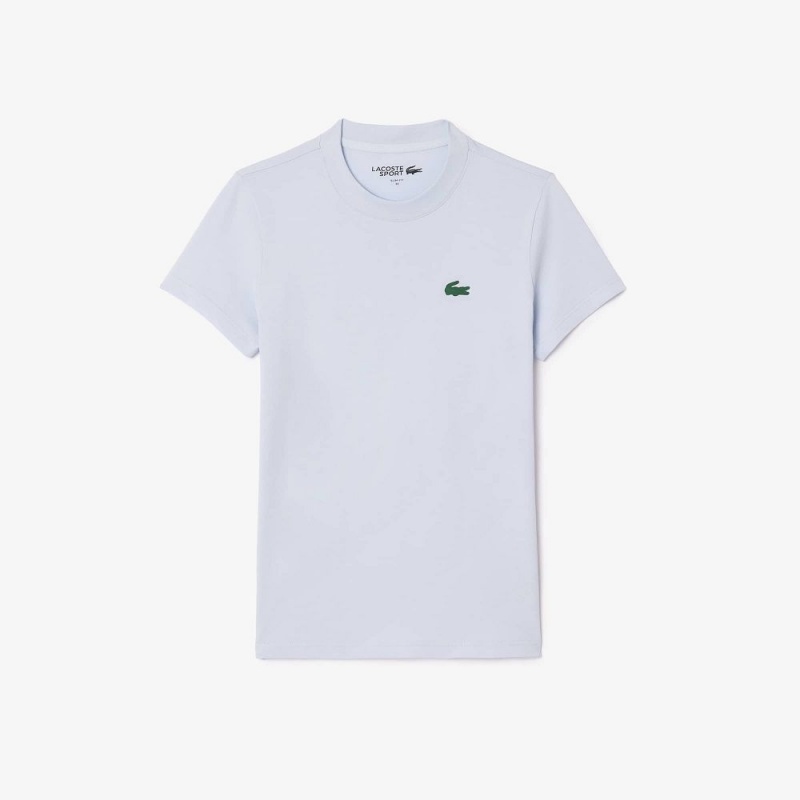 Women's Lacoste Organic Cotton Ultra-Dry Jersey T-Shirt Phoenix blue | AQE237148