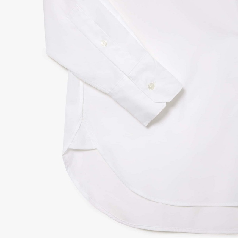 Women's Lacoste Oversized Button Down Shirt White | ELW780139