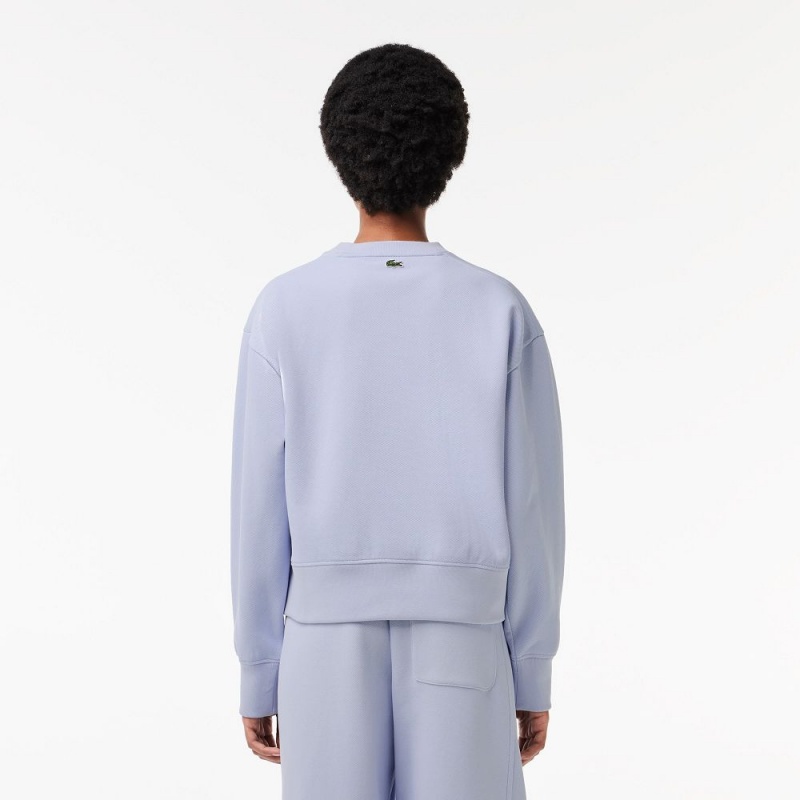 Women's Lacoste Oversized Double Face Sweatshirt Phoenix blue | ILQ231460