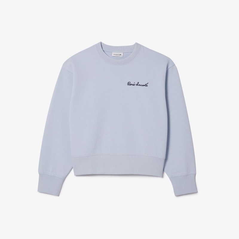 Women's Lacoste Oversized Double Face Sweatshirt Phoenix blue | ILQ231460