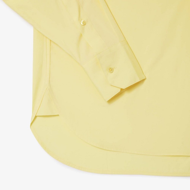 Women's Lacoste Oversized Fit Cotton Poplin Shirt Pastel yellow | BZP718403