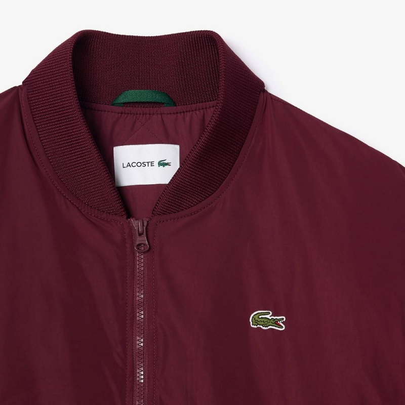 Women's Lacoste Oversized Ribbed Cuff Bomber Jackets Bordeaux | LDK139768