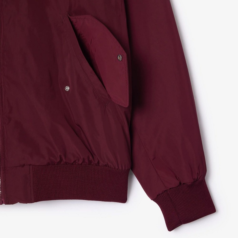 Women's Lacoste Oversized Ribbed Cuff Bomber Jackets Bordeaux | LDK139768