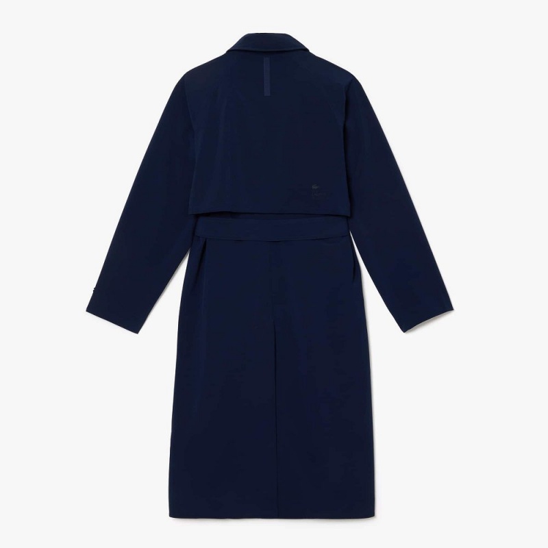 Women's Lacoste Oversized Trench Coat Jackets Navy Blue | GRK752493