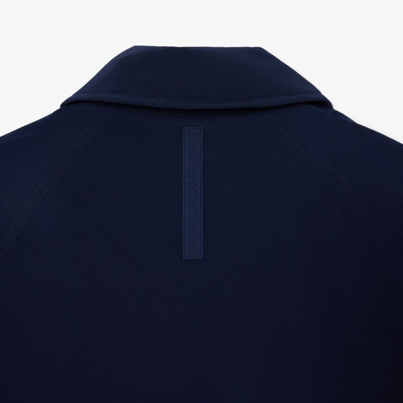 Women's Lacoste Oversized Trench Coat Jackets Navy Blue | GRK752493