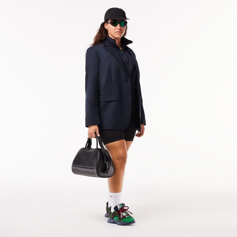 Women's Lacoste Oversized Wool Blazer Jackets Abysm blue | KFW094632