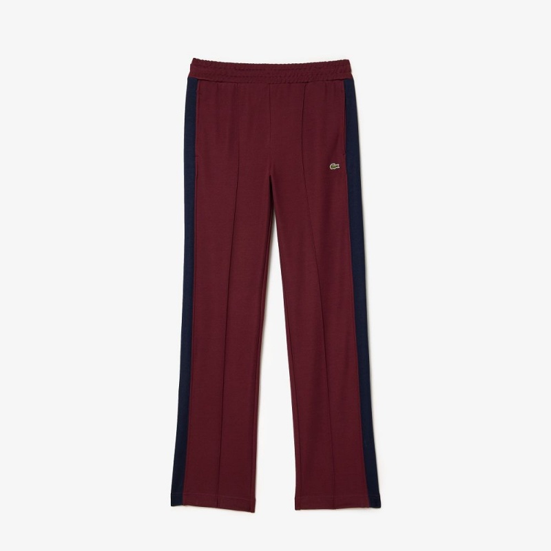 Women's Lacoste Paris Colorblock Cotton Sweatpants Bordeaux Navy Blue | AIX674253