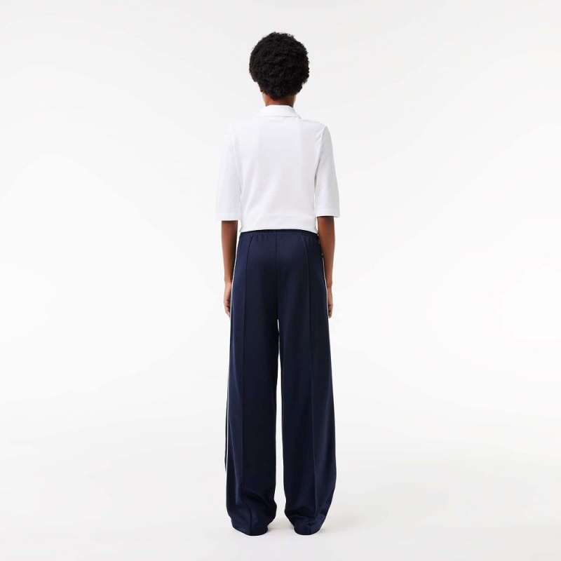 Women's Lacoste Paris Interlock Sweatpants Navy Blue White | UHG416032