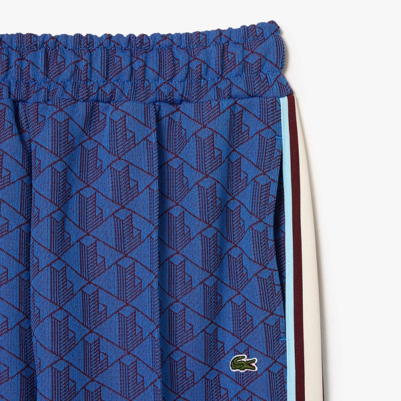 Women's Lacoste Paris Monogram Sweatpants Blue Bordeaux | BGL847591