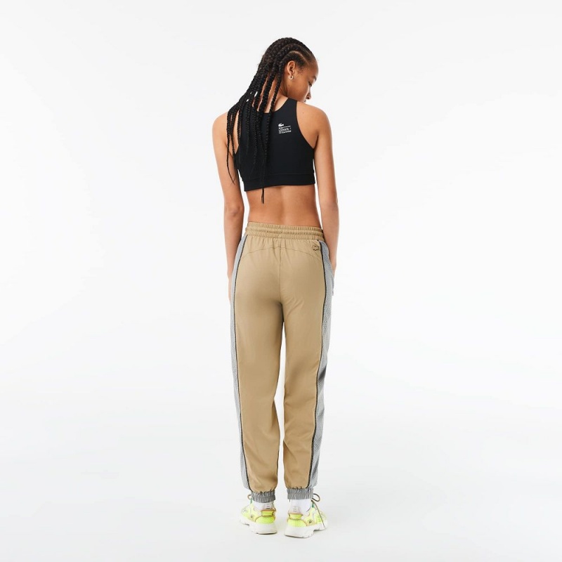 Women's Lacoste Perforated Effect Joggers Beige Grey | UYZ368742