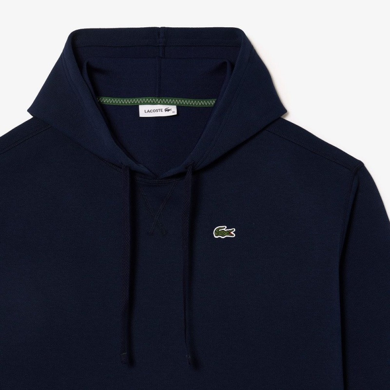 Women's Lacoste Piqué Hoodie Dress Navy Blue | GVW497215