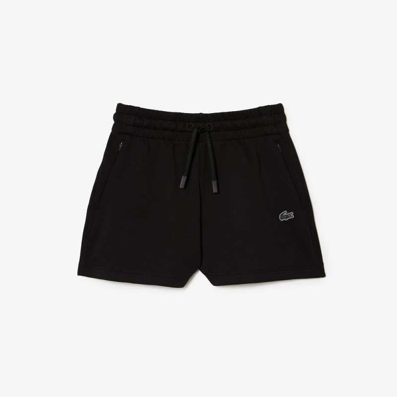 Women's Lacoste Plain Shorts Black | RLQ627041