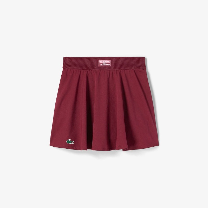 Women's Lacoste Pleated Back Ultra-Dry Tennis Skirt Bordeaux | RPH348921