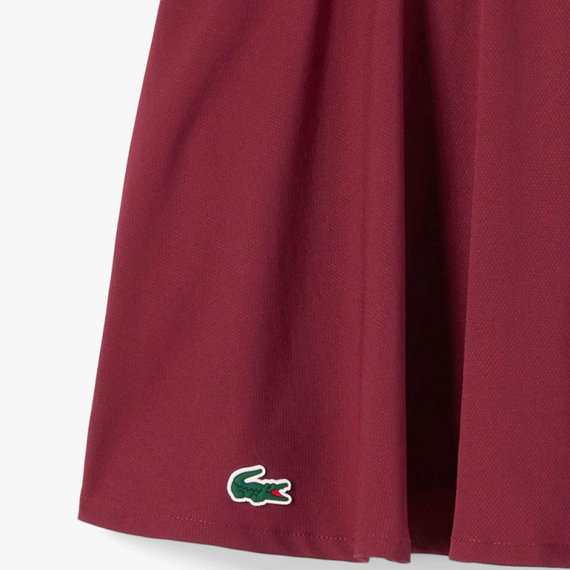 Women's Lacoste Pleated Back Ultra-Dry Tennis Skirt Bordeaux | RPH348921