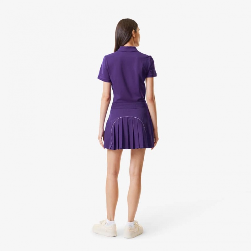 Women's Lacoste Pleated Back Ultra-Dry Tennis Skirt Purple | NWE189046