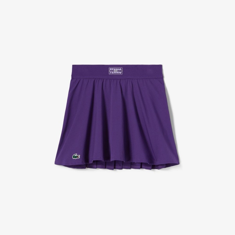 Women's Lacoste Pleated Back Ultra-Dry Tennis Skirt Purple | NWE189046