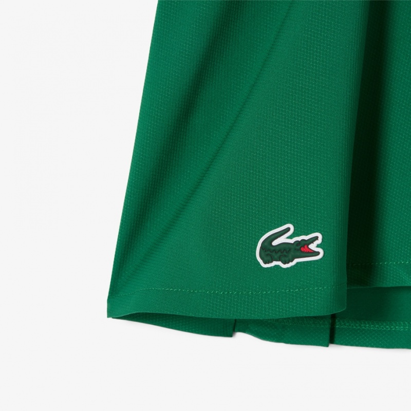 Women's Lacoste Pleated Back Ultra-Dry Tennis Skirt Green | PYL816492