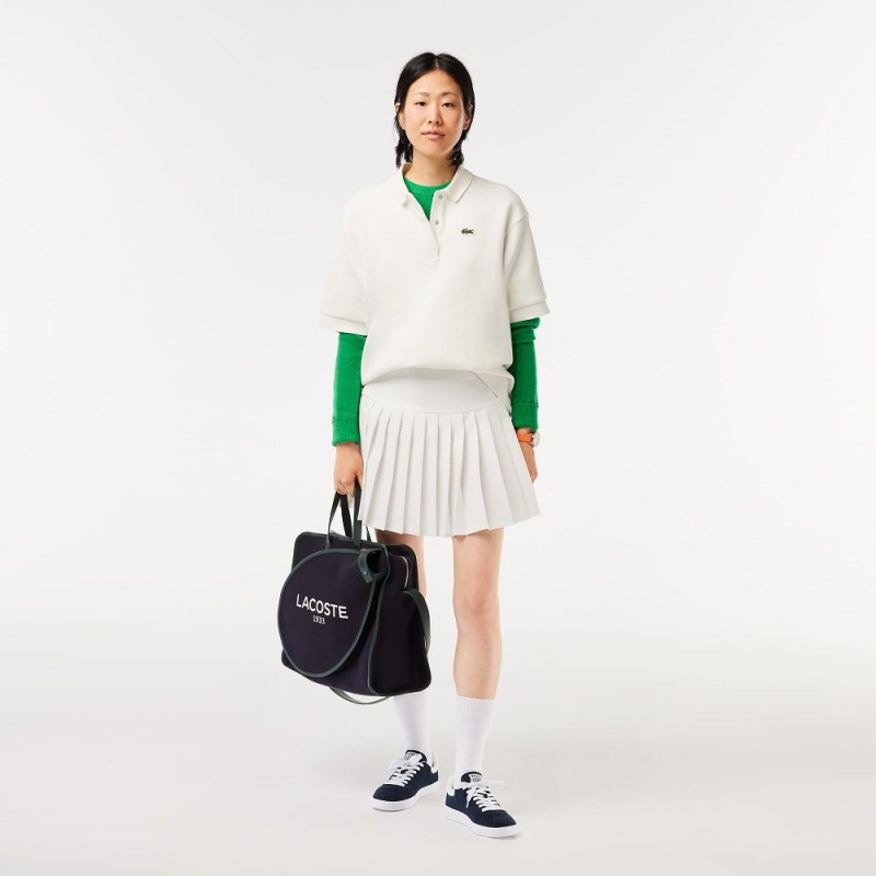 Women's Lacoste Pleated Button Waist Skirt White | XLR837251