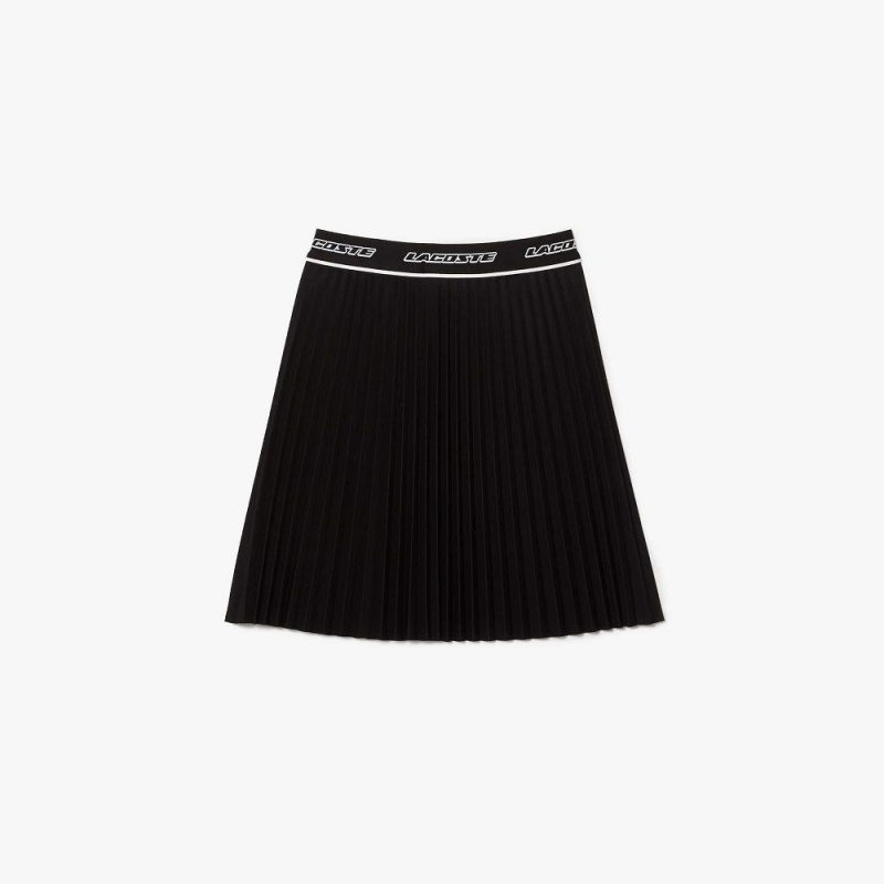 Women's Lacoste Pleated Skirt Black | FKY048796