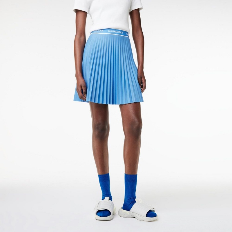 Women's Lacoste Pleated Skirt Ethereal blue | AHP684309