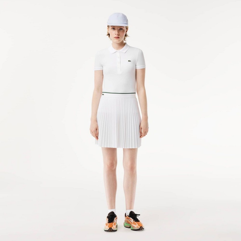 Women's Lacoste Pleated Skirt White | IFE691824