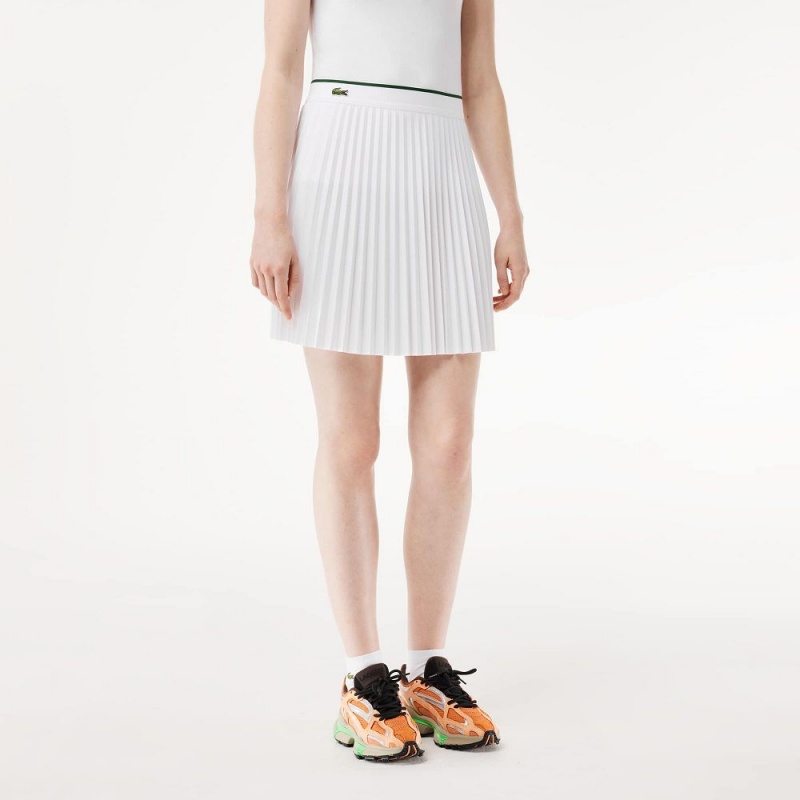 Women's Lacoste Pleated Skirt White | IFE691824