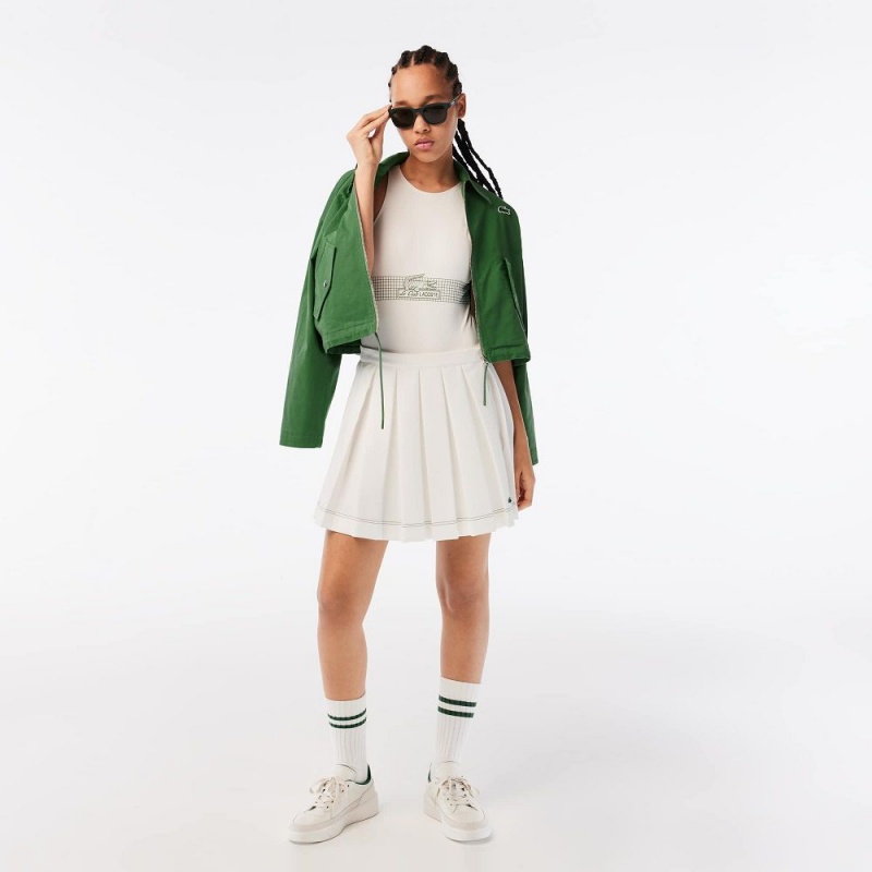 Women's Lacoste Pleated Skirt White | ZDS086173