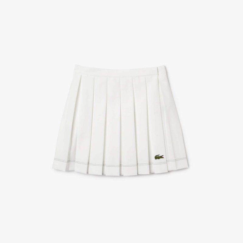 Women's Lacoste Pleated Skirt White | ZDS086173