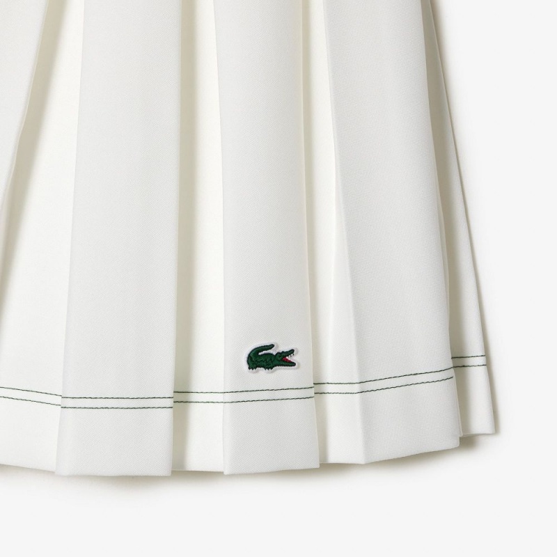 Women's Lacoste Pleated Skirt White | ZDS086173