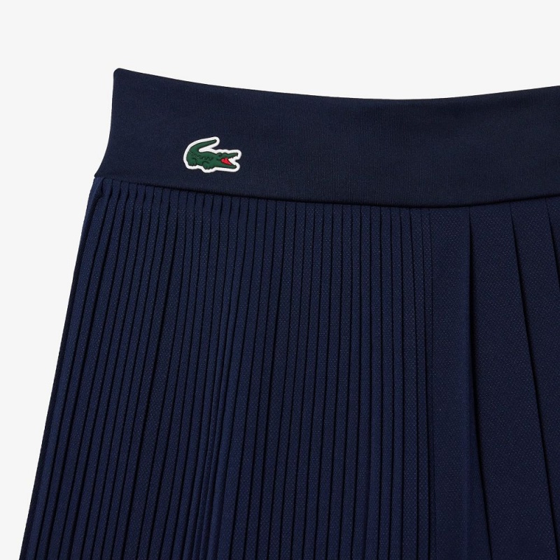 Women's Lacoste Pleated Tennis Shorts Navy Blue | NFQ245089