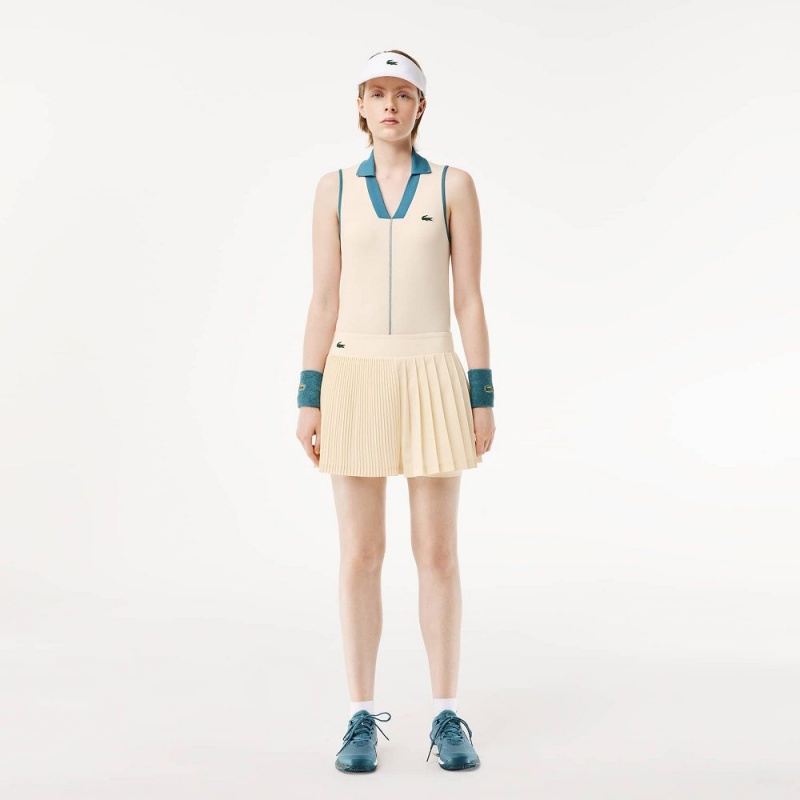 Women's Lacoste Pleated Tennis Shorts White | BMN413986