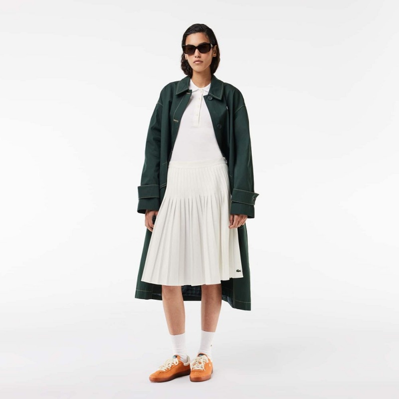 Women's Lacoste Pleated Twill Skirt White | JTA873012