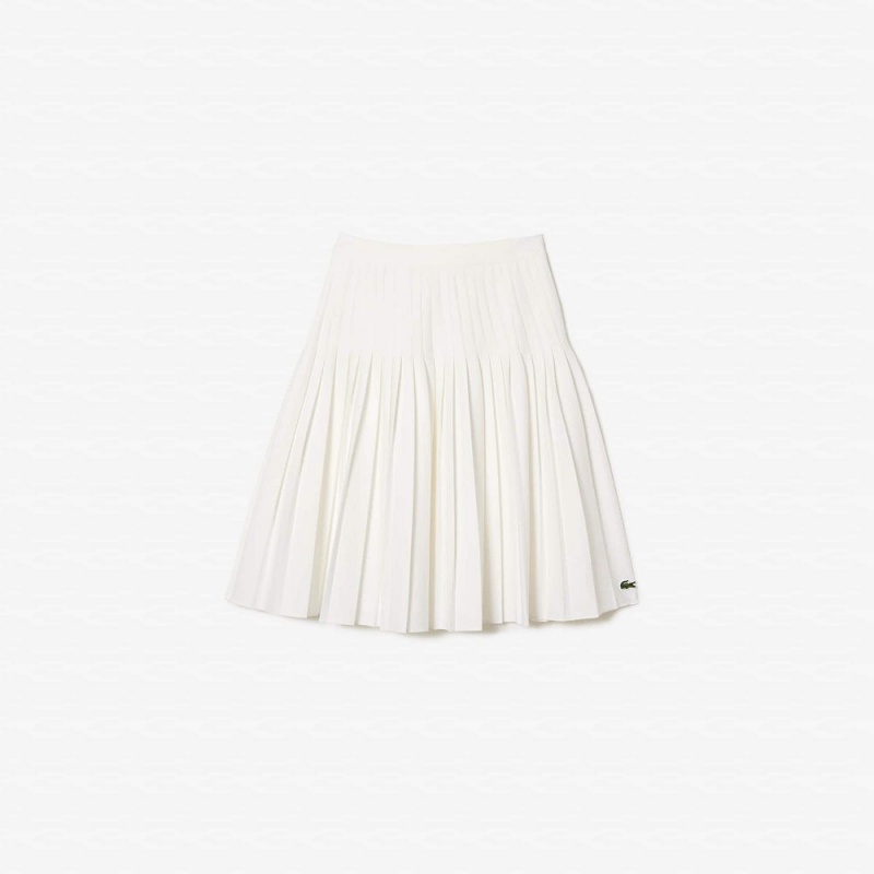 Women's Lacoste Pleated Twill Skirt White | JTA873012